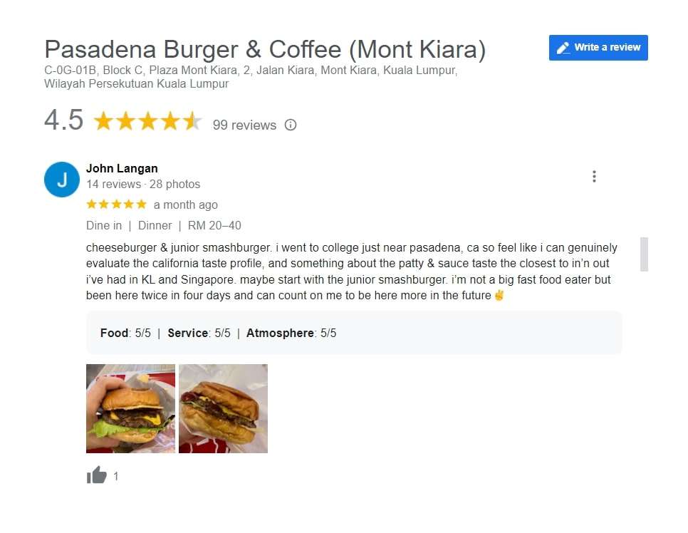 Pasadena Burger Review
