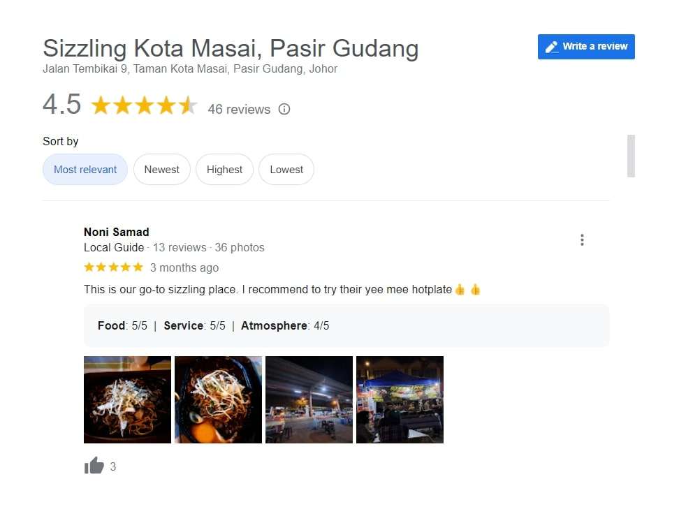 Sizzling Kota Masai Review (google.com)
