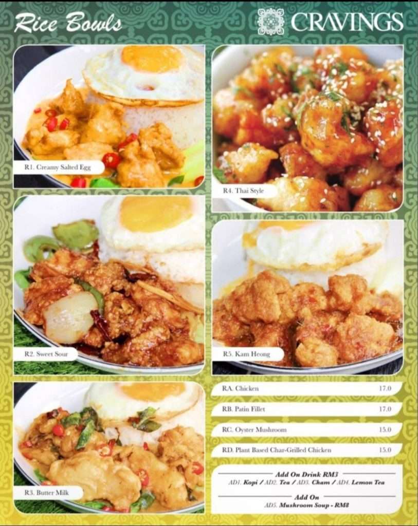 Senarai Hidangan Menu di Cravings 1 Utama (google.com)