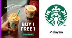 Read more about the article Starbucks: Beli 1 Percuma 1 Promosi pada 25-27 September 2023