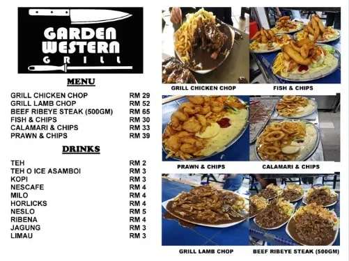 menu garden western grill