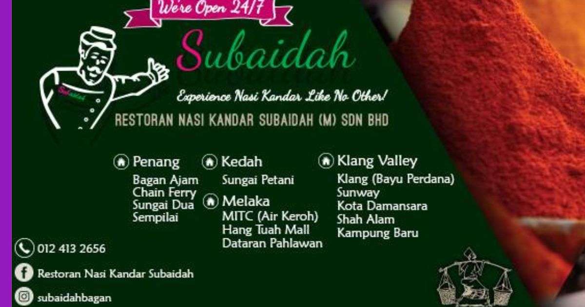Read more about the article Nasi Kandar Subaidah: Hidangan Nasi yang Disajikan dengan Pelbagai Jenis Kari dan Lauk
