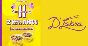 Read more about the article Ulang Tahun D’Laksa RM11: Dua Mangkuk Asam Laksa pada Harga RM11 Sahaja