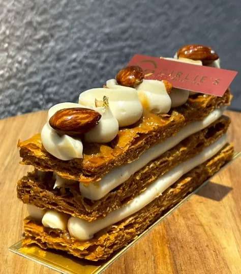 Vanilla and Salted Caramel Mille Feuille