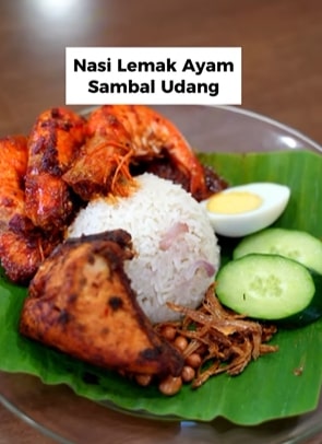 nasi lemak ayam sambal udang